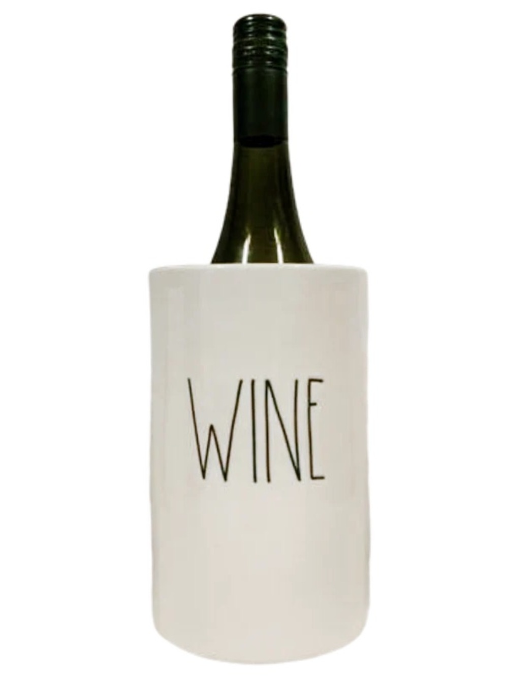 Rae Dunn White Ceramic Wine Bottle Holder